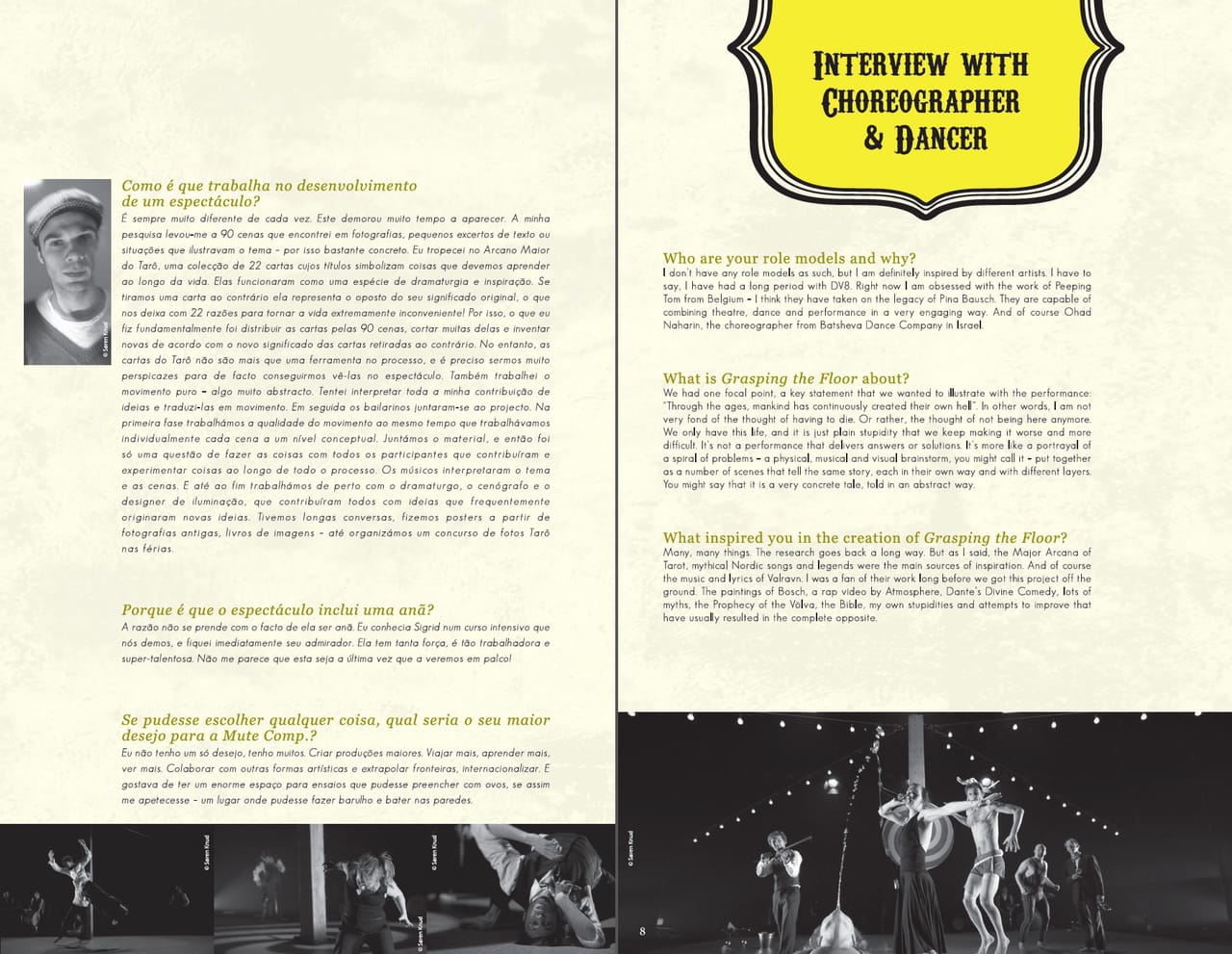 Grasping the Floor: booklet spreads with interviews — Gloss Design, Macau graphic design studio