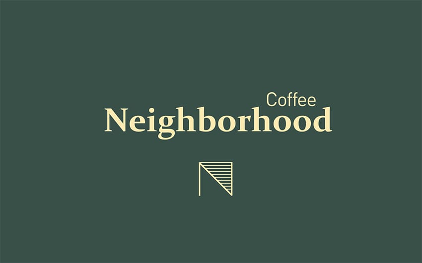 Neighbourhood Coffee：深綠底字標｜高斯設計 澳門平面設計