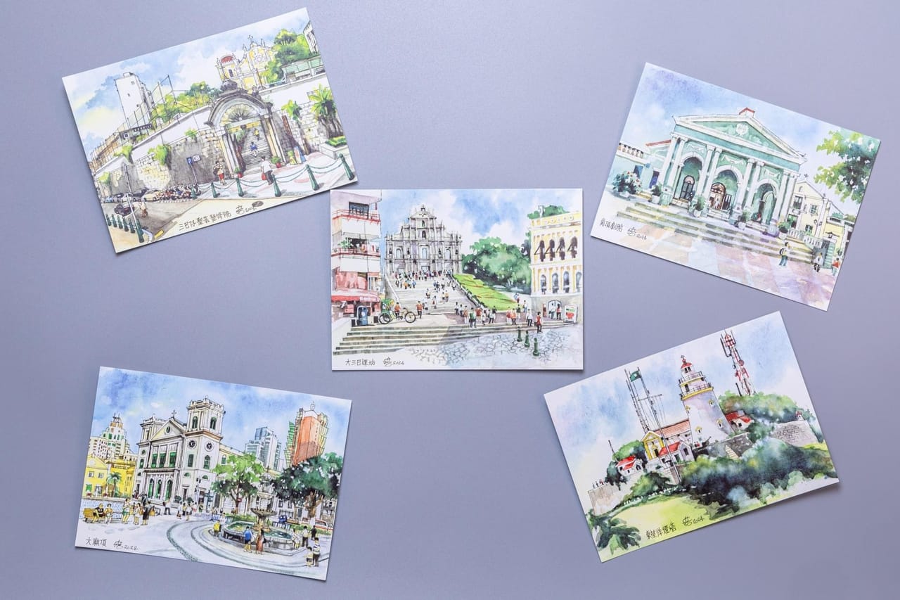 漫遊世遺 明信片：明信片排列｜高斯設計 澳門平面設計